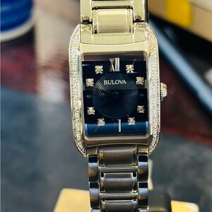 Bulova 96R211 Women's Diamonds Blue Dial Stainless Steel Bracelet Watch